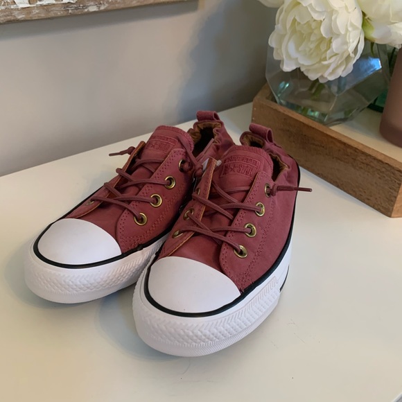 burgundy and gold converse